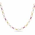 Sterling Silver Amethyst, Topaz, Peridot and Pearl Necklace