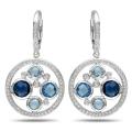 14k White Gold 3 5/8 ct TGW Multi Topaz 3/4 ct TDW Earrings (G-H, SI1)