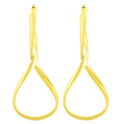 14k Yellow Gold Infinity Hoop Earrings