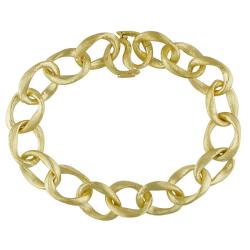 14k Yellow Gold Twisted Oval Link Bracelet 