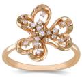 14k Pink Gold 1/10ct TDW White Diamond Ring (G-H, SI2)