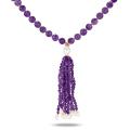 Sterling Silver Amethyst and Freshwater Pearl Endless Necklace