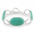 Sterling Silver Shape Turquoise Gemstone Bracelet