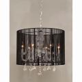 Emma Black Shade and Iron Base Crystal Chandelier