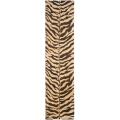 Handmade Zebra Beige Hand-spun Wool Rug (2'3 x 10')