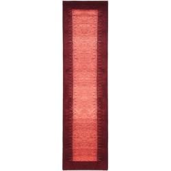 Hand-knotted Gabeh Solo Rose Wool Rug (2'3 x 9'6)
