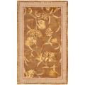 Handmade Fall Bouquet Brown Wool and Silk Rug (2'6 x 4'6)