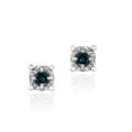 DB Designs Sterling Silver 1/8ct TDW Blue Diamond Crown Earrings