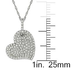 14k White Gold 1/2ct TDW Diamond Heart Necklace (G-H, I1-I2)