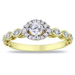Miadora 10k Yellow Gold 1/2ct TDW Diamond Engagement Ring (G-H, I2-I3)