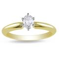 14k Multi-colored Gold 1/3ct TDW Diamond Solitaire Ring (G-H, I1)