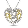 14k Two-Tone Gold 1/2ct Diamond Heart Necklace (H-I, I1-I2)