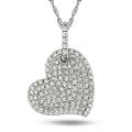 14k White Gold 1/2ct TDW Diamond Heart Necklace (G-H, I1-I2)
