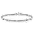 14k White Gold 1/10ct TDW Diamond Flexible Bangle Bracelet (G-H, SI2)