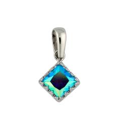 Sterling Silver Aqua Cubic Zirconia Necklace