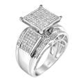 Sterling Silver 9/10ct TDW White Diamond Ring (Size 7.25)
