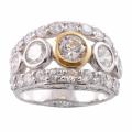 Michael Valitutti Signity 14k Gold and Silver Cubic Zirconia Ring
