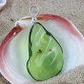 Sterling Silver Freeform Green Amber Pendant (Lithuania)