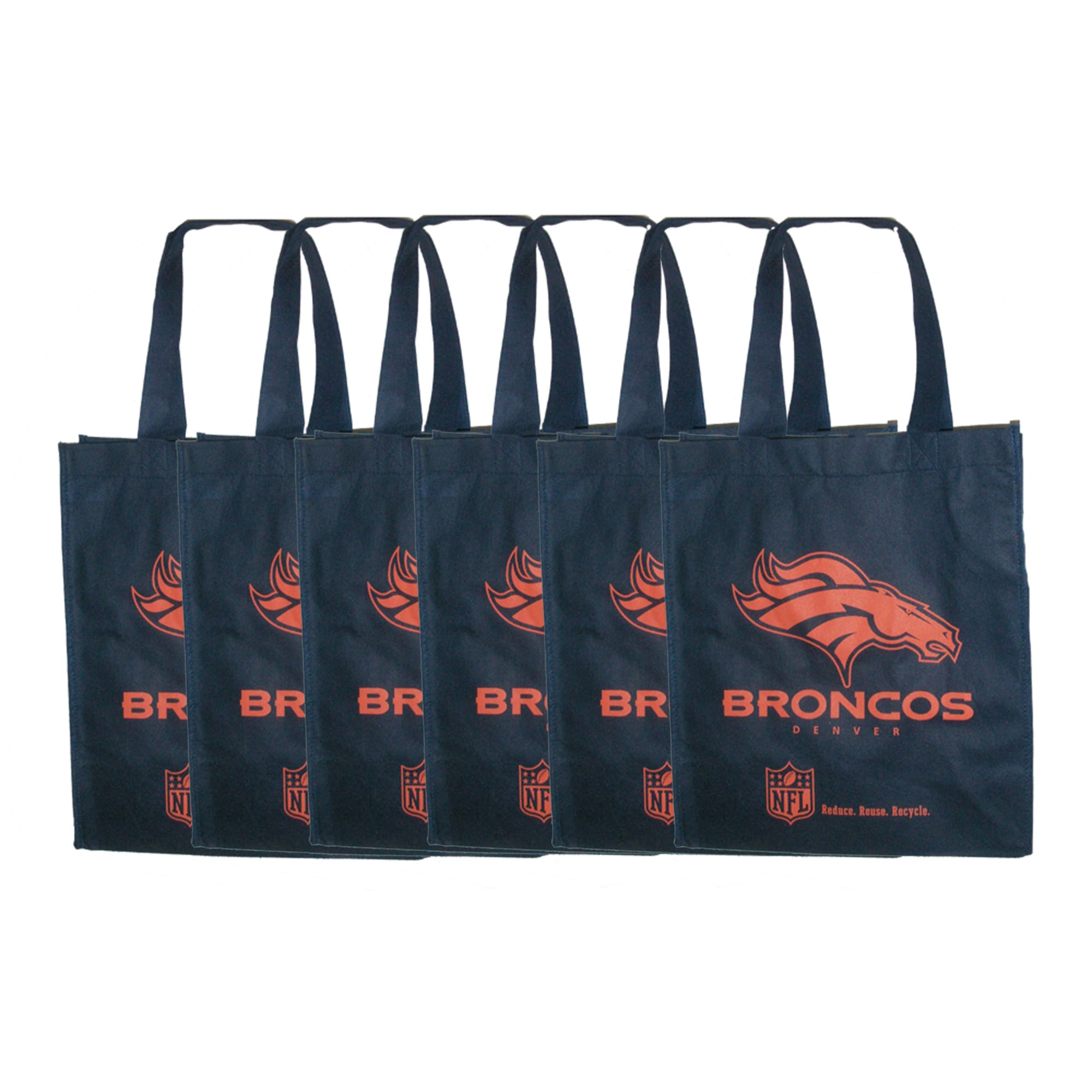 Denver Broncos Reusable Bags (Pack of 6)