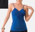 Illusion Women's Spaghetti Strap Pleated Front Top