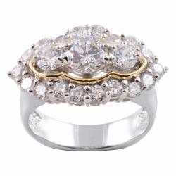 Michael Valitutti Signity 14k Gold and Silver Cubic Zirconia Ring