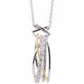 Michael Valitutti Signity 14k Gold and Palladium Silver Cubic Zirconia Necklace