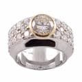Michael Valitutti Signity 14k Gold and Silver Cubic Zirconia Ring