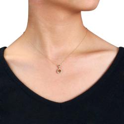 10k Yellow Gold Citrine and 1/10ct TDW Diamond Necklace (G-H, I2-I3)