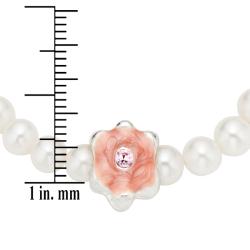Pearl Charm Center Enamel Baby Stretch Bracelet 
