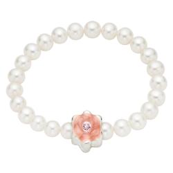Pearl Charm Center Enamel Baby Stretch Bracelet 