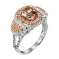 18k White Gold 1 7/8ct TDW Certified Brown and White Diamond Ring (G, SI2)