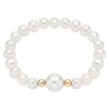 14k Gold Bead Pearl Bracelet with White Center (4-6 mm)