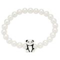Pearl Teddy Bear Charm Center Baby Bracelet (4-5 mm)