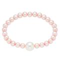 Pink Pearl Bracelet with White Center (4-6 mm)
