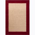 Hand-woven Hicks Red Border Rug (7'9"x10'6")
