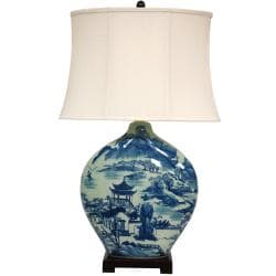 Fallow Blossom Porcelain Vase Lamp (China)