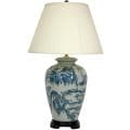 Blue and White Porcelain Chinese Landscape Lamp (China)