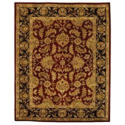 Handmade Heritage Kashan Burgundy/ Black Wool Rug (11' x 17')