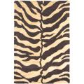 Handmade Zebra Beige Hand-spun Wool Rug (2' x 3')