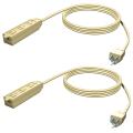 2 Pack-Stanley Cord Max Indoor Extension Cord 6'-Beige