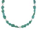 Sterling Silver Turquoise and Freshwater White Pearl Necklace
