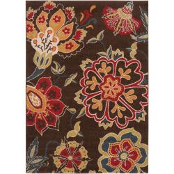 Meticulously Woven Contemporary Brown Floral Flitwick Rug (5'3X7'6)