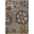 Meticulously Woven Contemporary Sea Blue Floral Fleetwood Rug (5'3 x 7'6)
