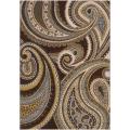 Meticulously Woven Contemporary Brown/Green Paisley Floral Folkestone Rug (5'3X7'6)