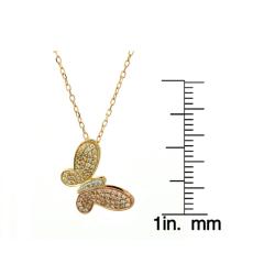 14k Two-tone Gold 2/5ct TDW Diamond Butterfly Necklace (H-I, I1)