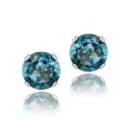 Glitzy Rocks Sterling Silver 2 1/10ct TGW London Blue Topaz 6-mm Stud Earrings