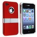 Red with Chrome Stand Stand Snap-on Case for Apple iPhone 4/ 4S