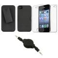 Swivel Holster/ Screen Protector/ Audio Cable for Apple iPhone 4S