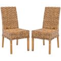 St Thomas Indoor Wicker Brown Side Chairs (Set of 2)