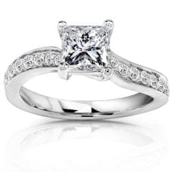 14k White Gold 7/8ct TDW Certified Diamond Engagement Ring (H-I, SI2)